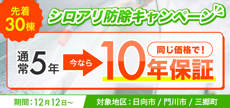 ネクストクリーンサービス｜シロアリ防除保守延長キャンペーン